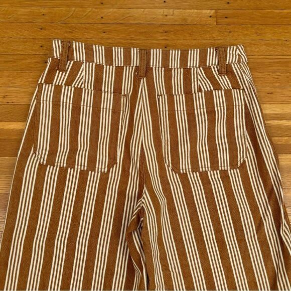 Madewell brown/tan white stripe wide leg crop jeans/ pants - Picture 4 of 6